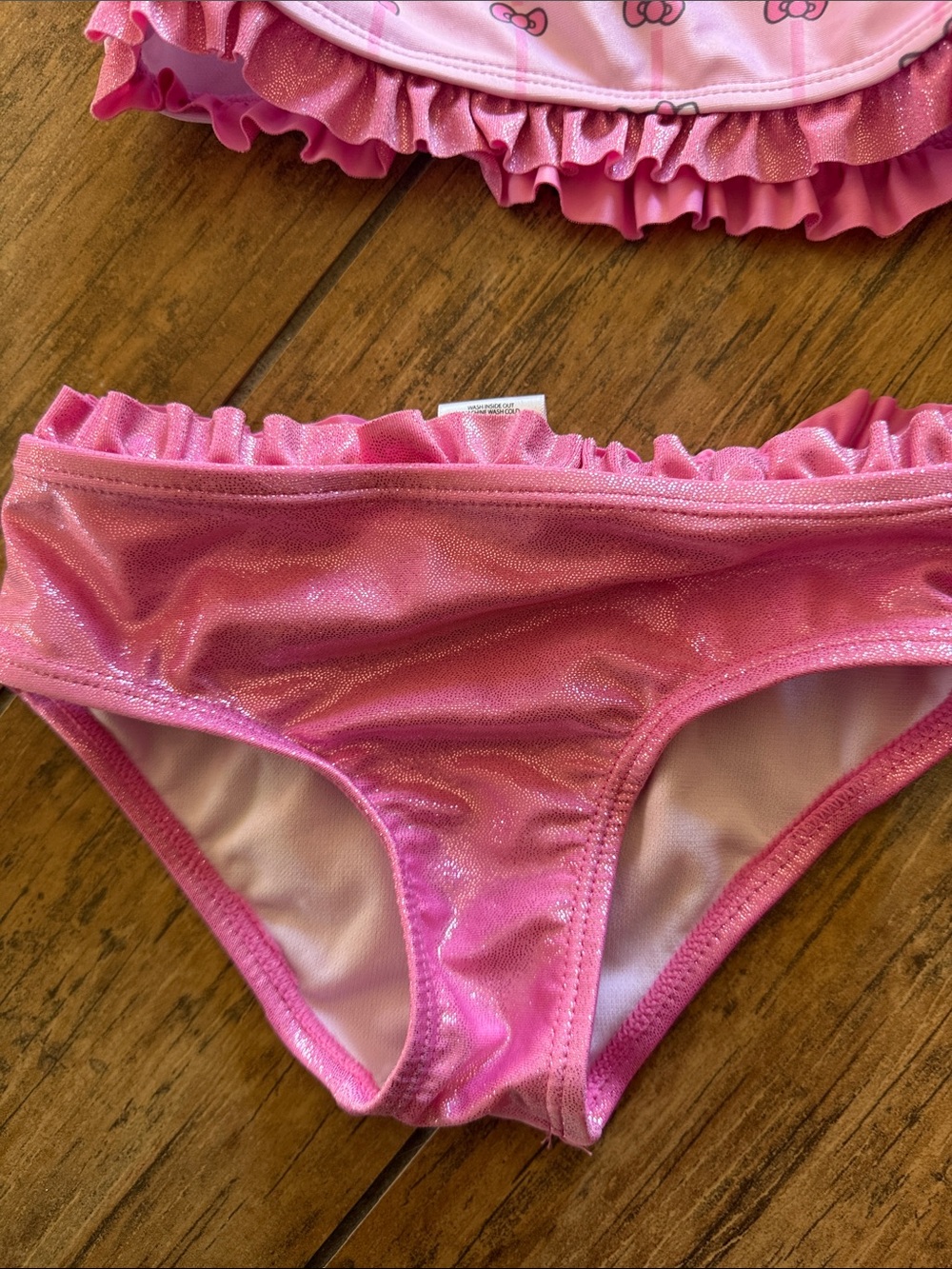 3T Hello Kitty Pink Ruffle Two-Piece Bathing Set - Picture 3 of 5